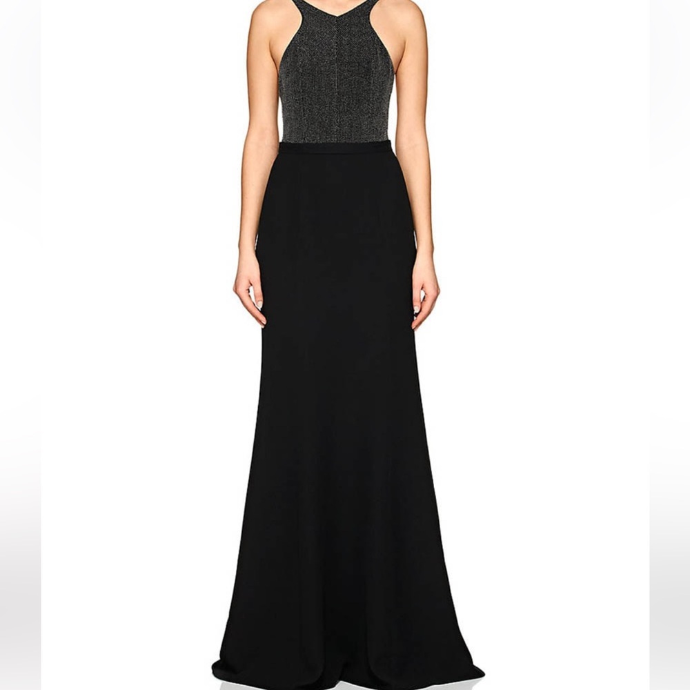 Narciso Rodriguez Studded Silk Crepe Gown $3,995 IT SZ42 US SZ6 S